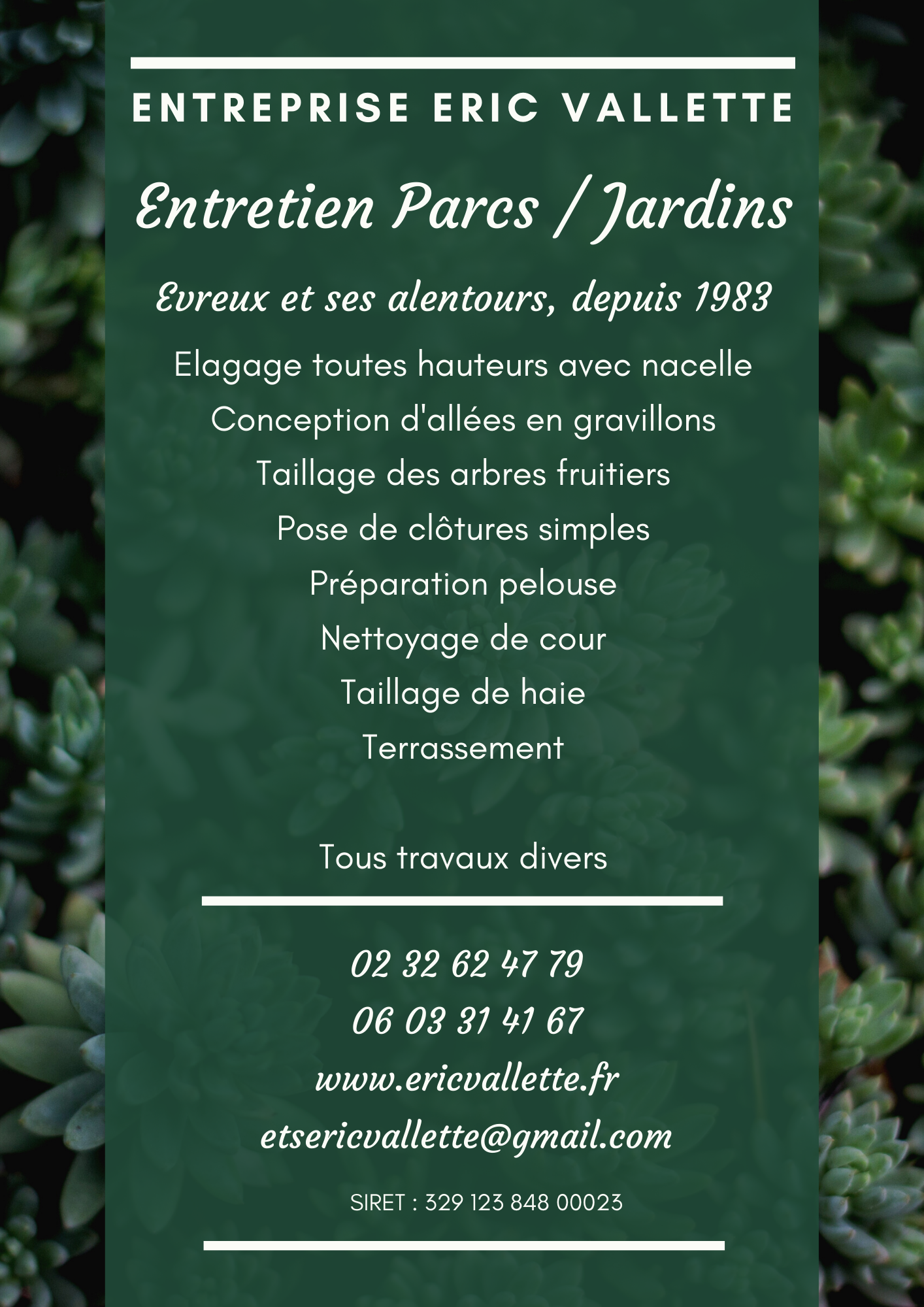 Entreprise Eric VALLETTE Flyer
